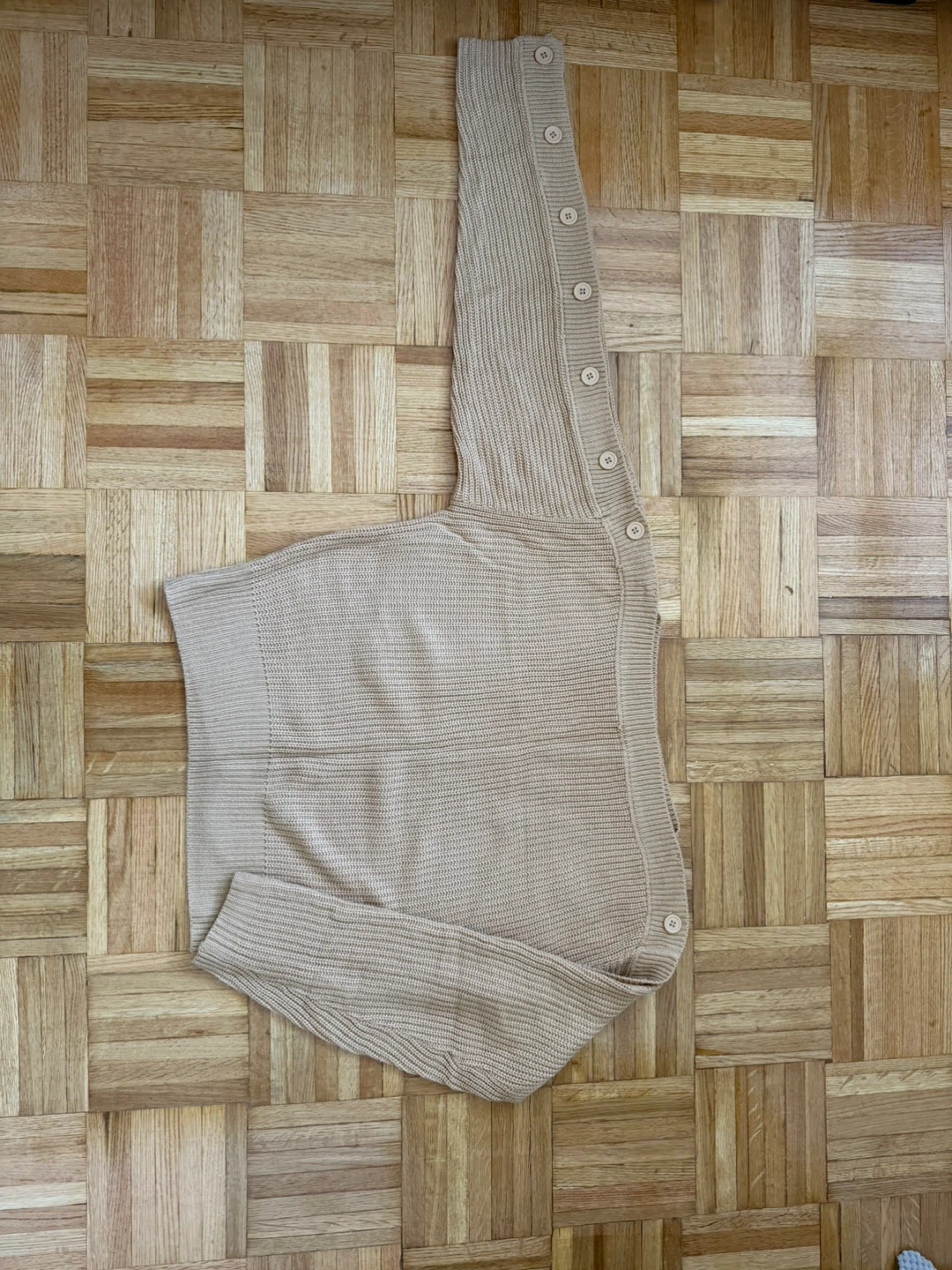 SHEIN Beige Ribbed Knit Sweater