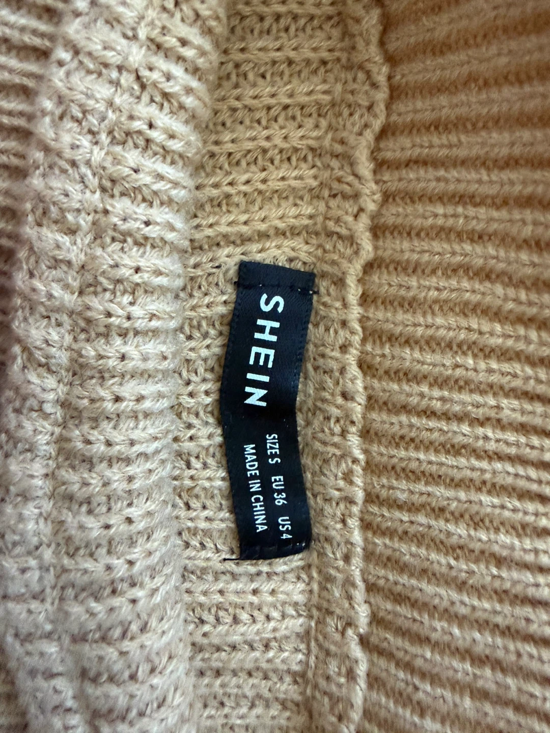 SHEIN Beige Ribbed Knit Sweater - photo 2
