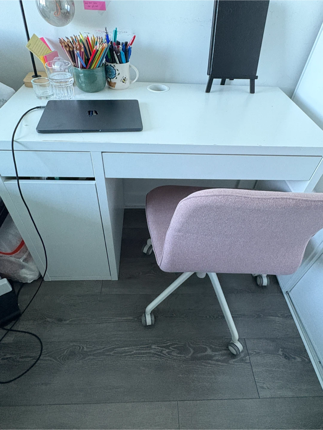 IKEA MICKE Desk and LANGFJALL Office Chair
