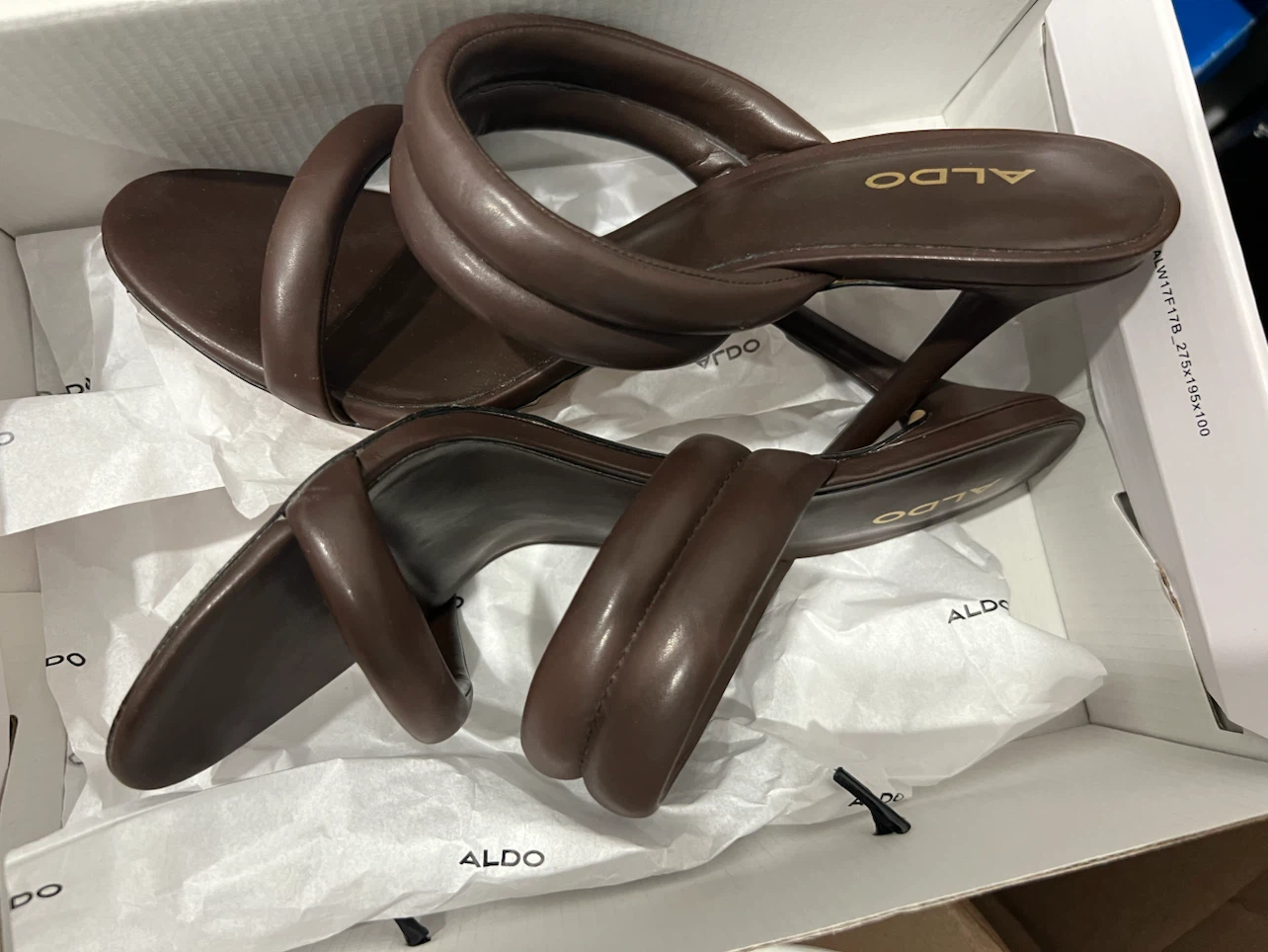 ALDO ABARDOLITH Dark Brown Heeled Sandals Size 9
