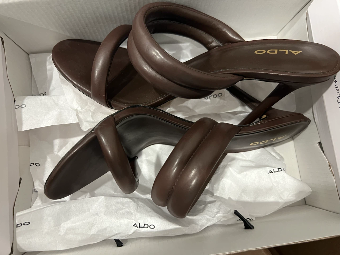 ALDO ABARDOLITH Dark Brown Heeled Sandals Size 9 - photo 3
