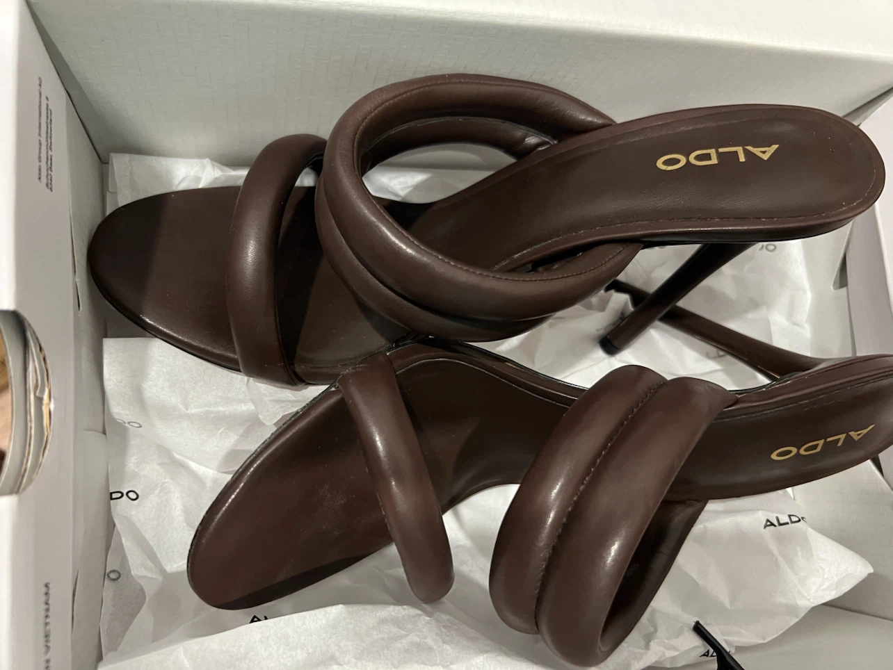 ALDO ABARDOLITH Dark Brown Heeled Sandals Size 9 - photo 5
