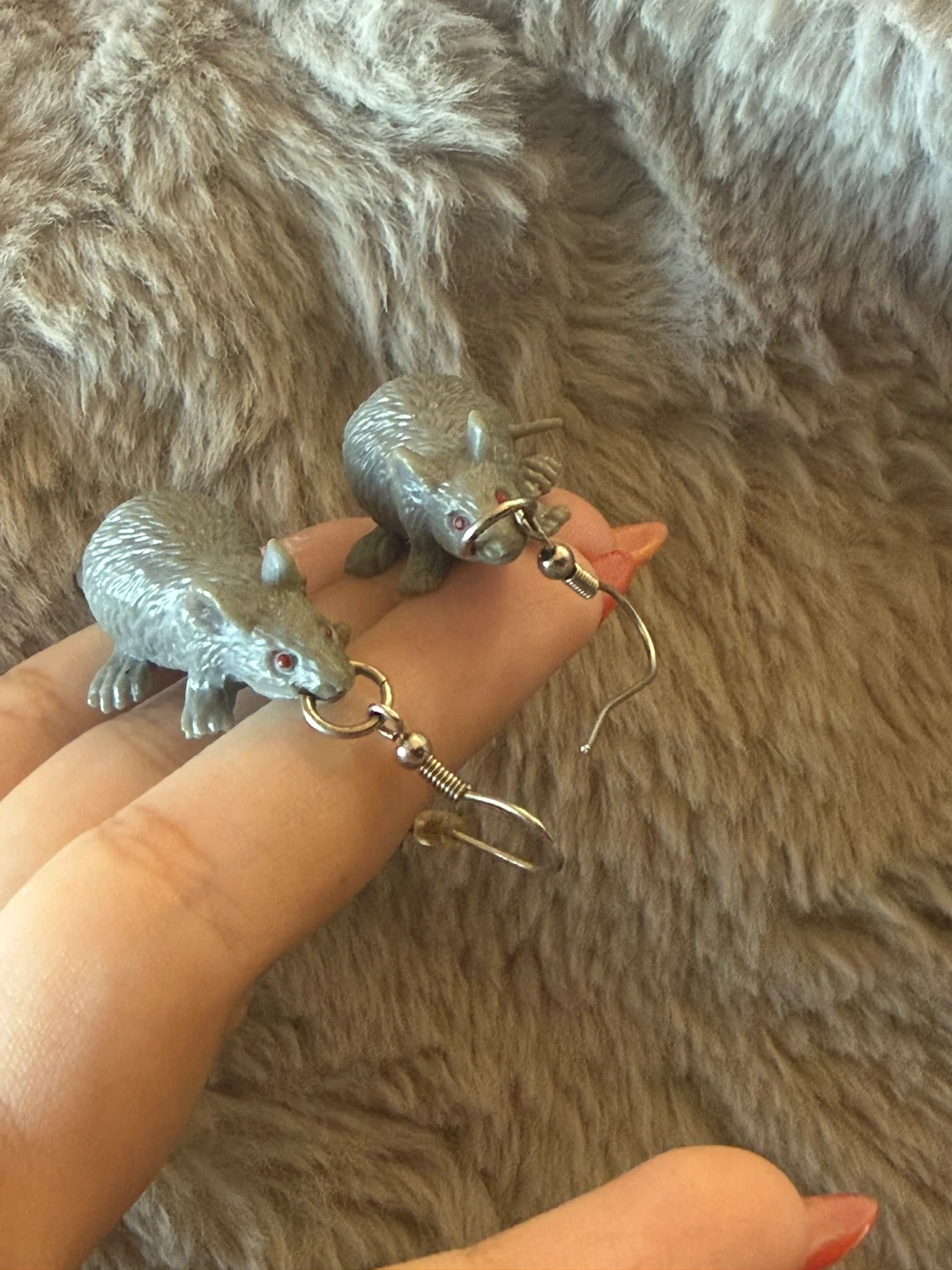 Grey Rat Earrings from Hot topic - photo 2