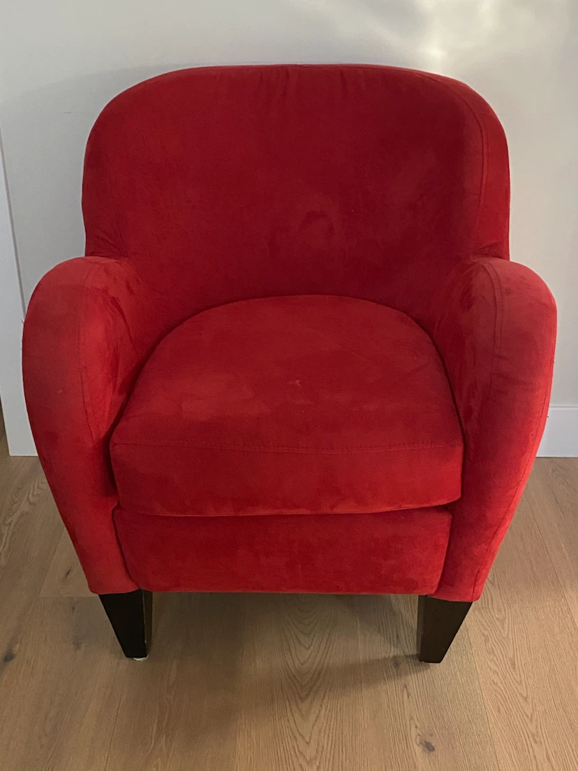 Red upholstered chair
