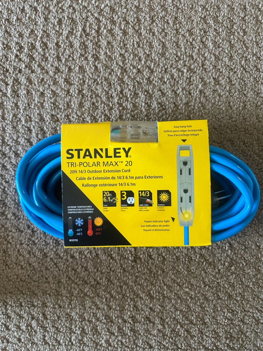 Stanley Tri-Polar Max 20ft Outdoor Extension Cord