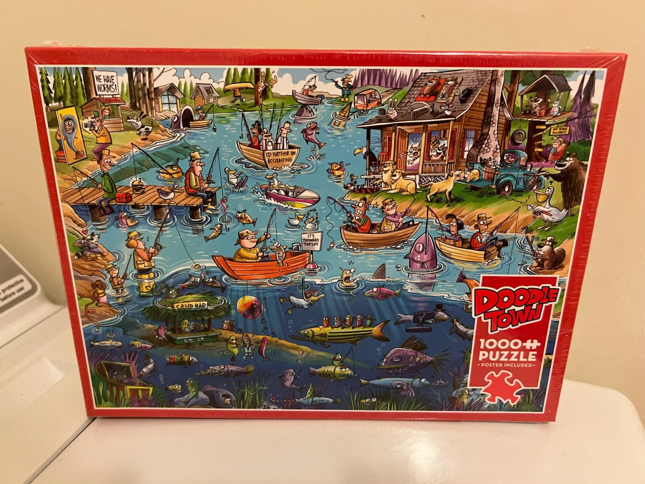 Cobble Hill Doodle Town Gone Fishing 1000-Piece Puzzle