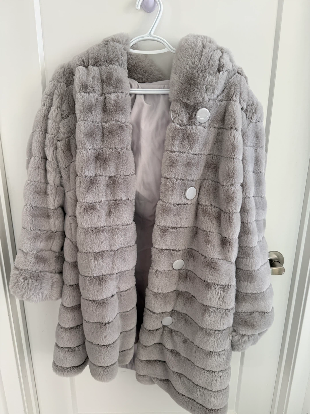 Reversible Faux Fur Coat with Hood - photo 2