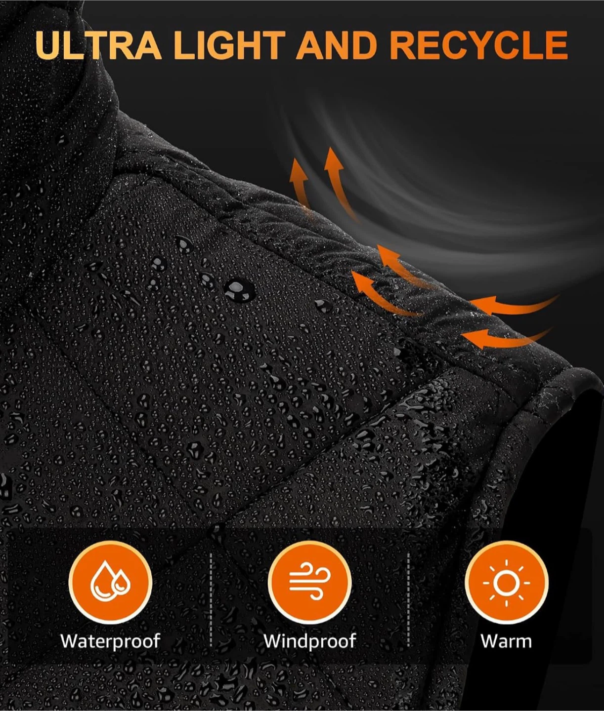 Unisex Heated Vest with 16000mAh Power Bank, Black, S-M - photo 4