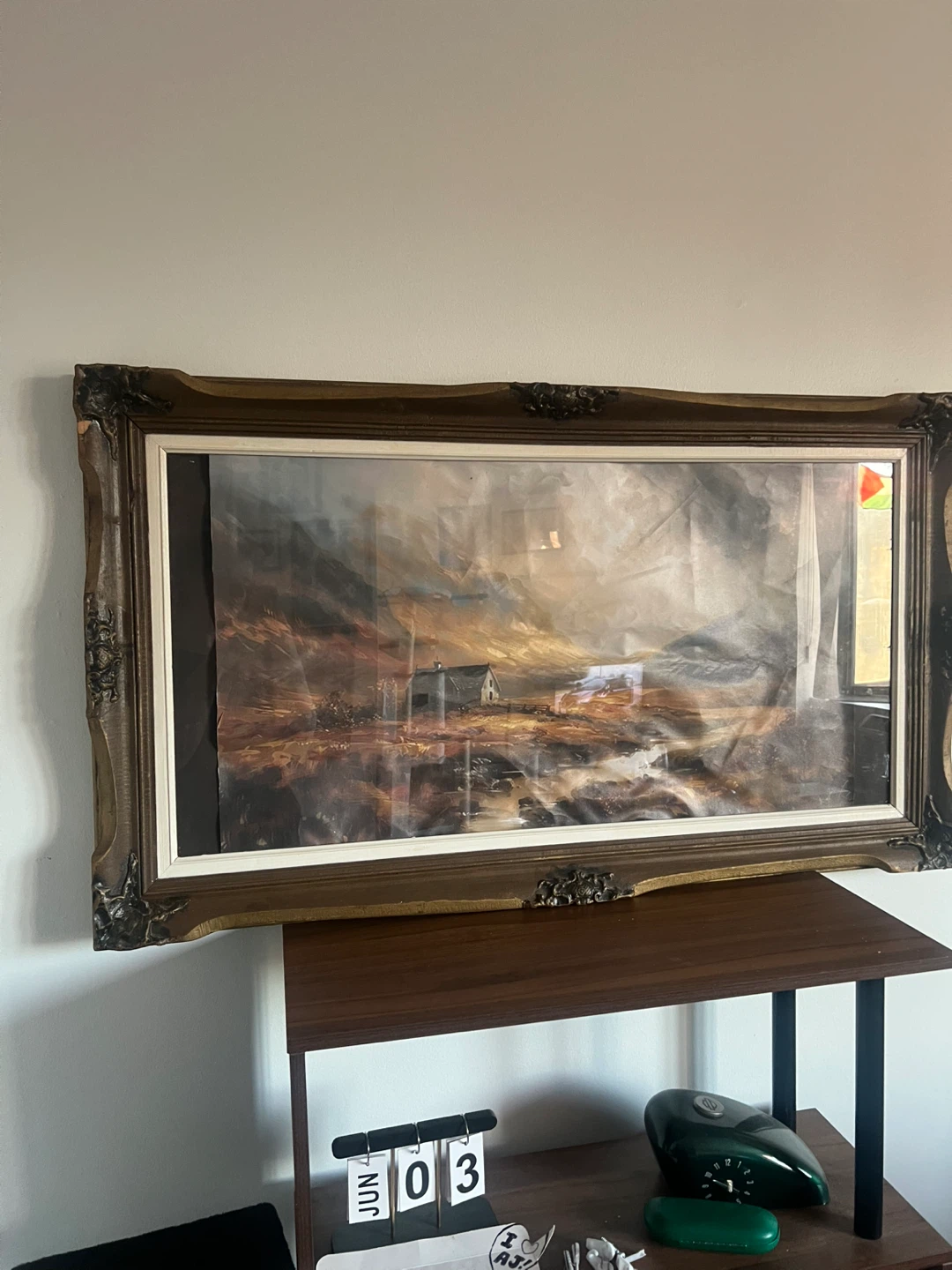 Large Landscape Print in Ornate Frame
