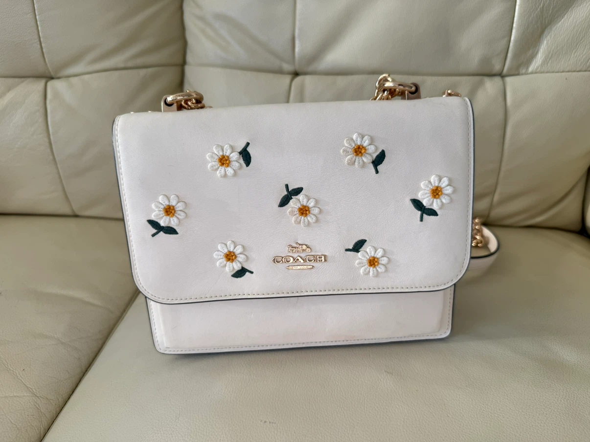 Coach Daisy Floral Embroidered Shoulder Bag