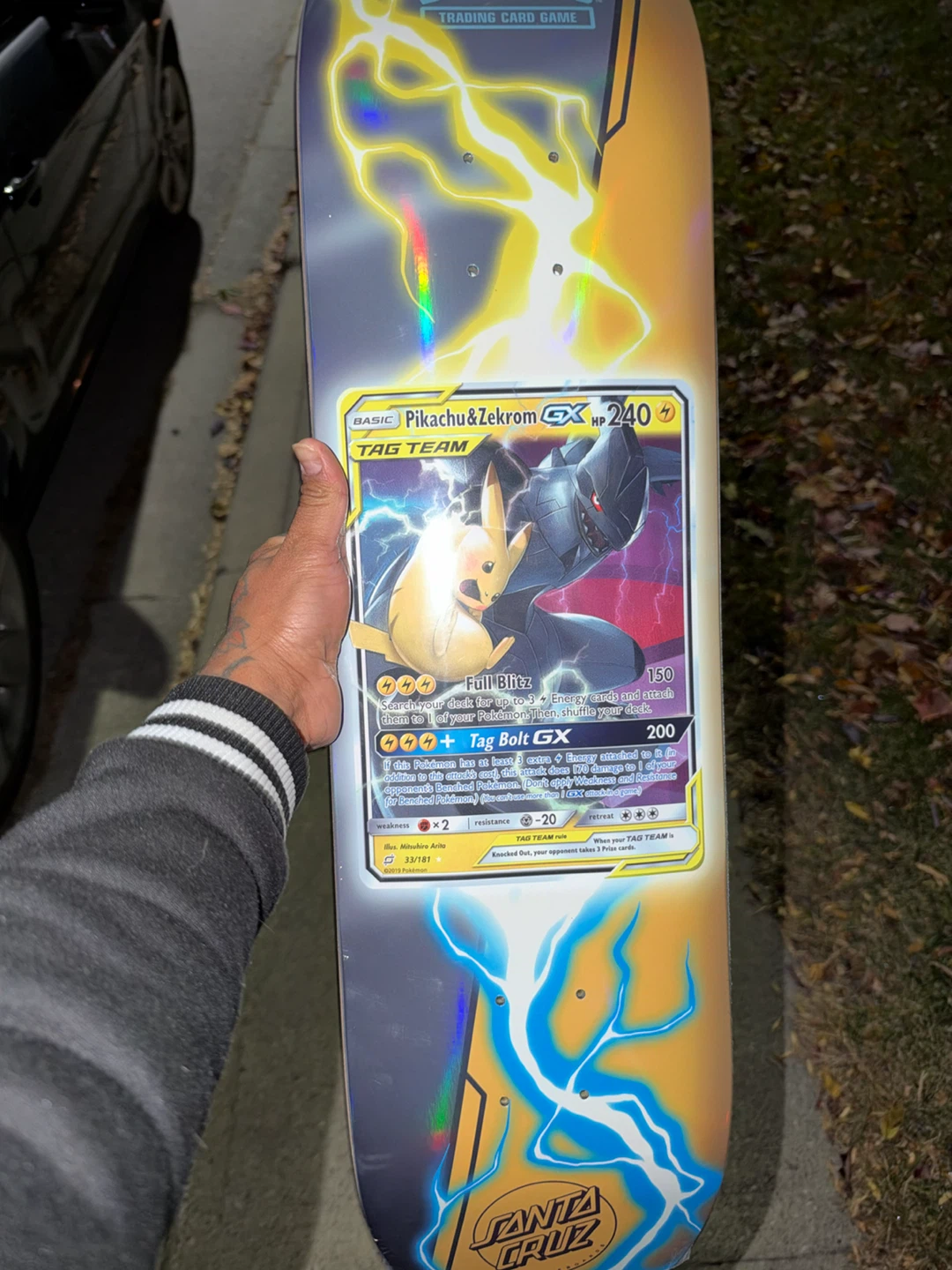 Santa Cruz Pokemon Pikachu & Zekrom Skateboard Deck
