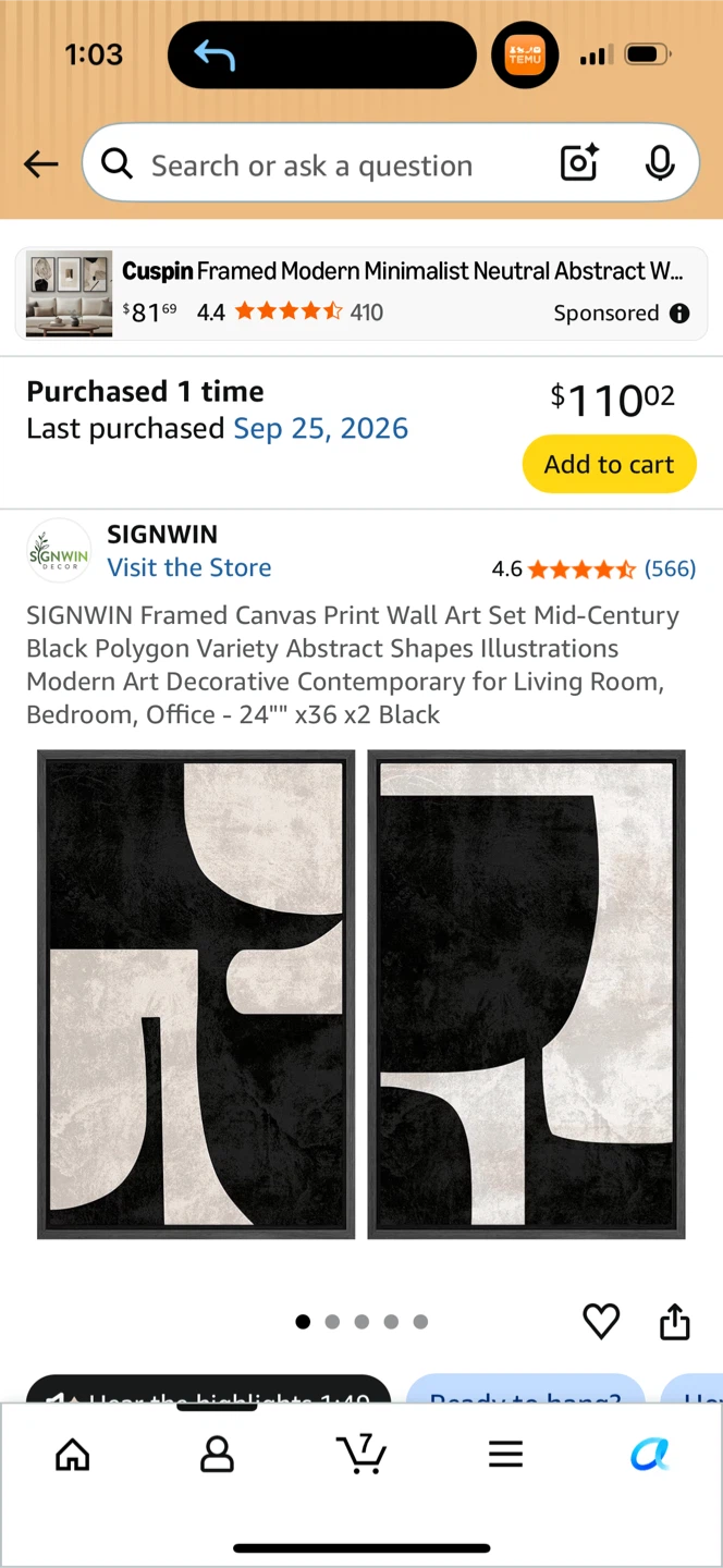 Framed Abstract Wall Art Set - photo 4
