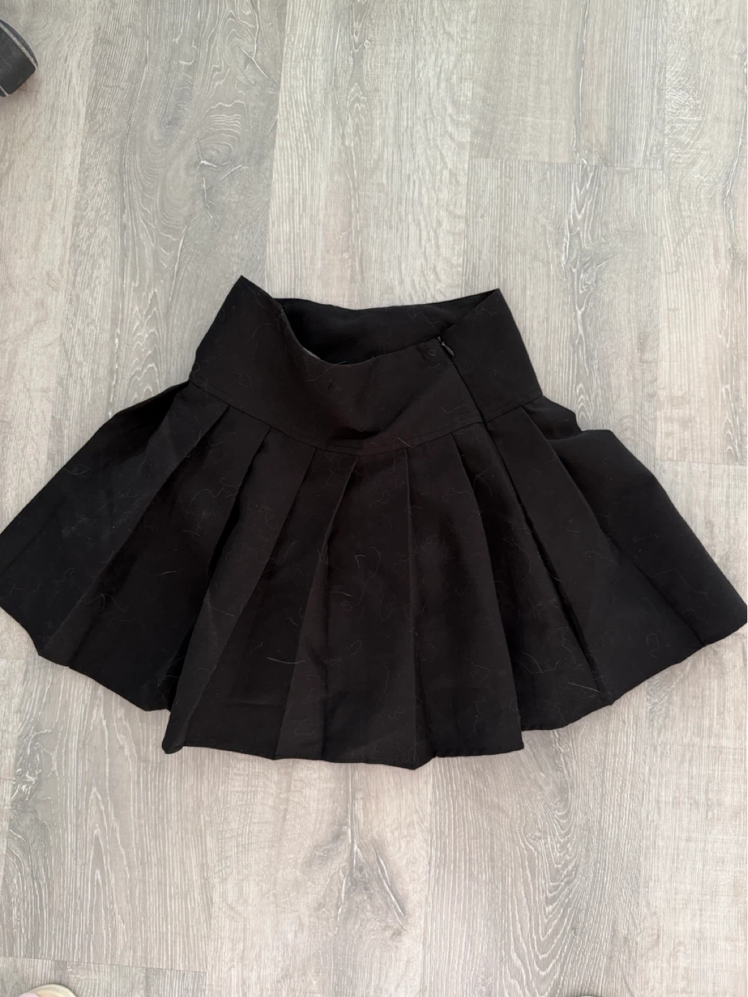 Oak + Fort Black pleated buckle mini skirt - photo 2