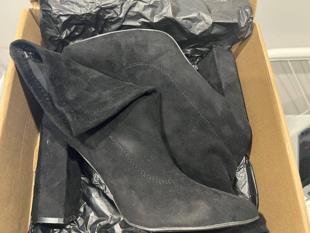 Boohoo Wide Fit Block Heel Sock Boots - photo 4