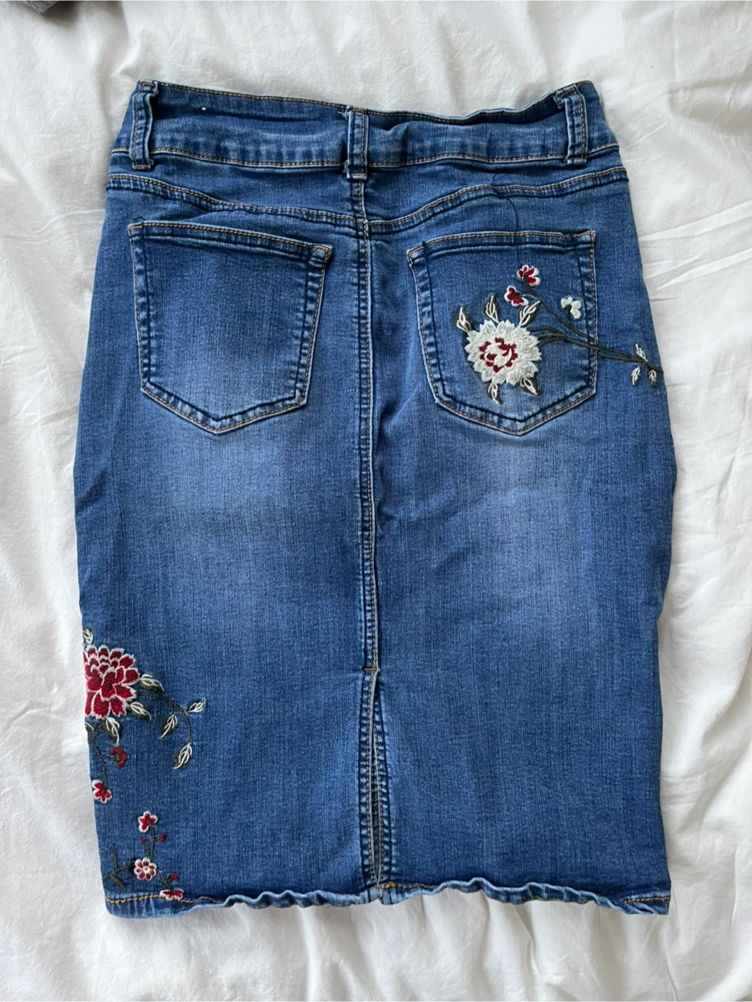 Vintage Embroidered Denim Skirt - photo 2