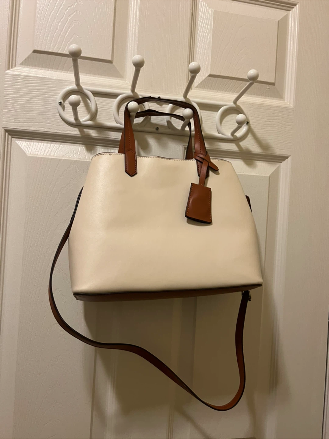 Two-Tone Tote Bag with Shoulder Strap