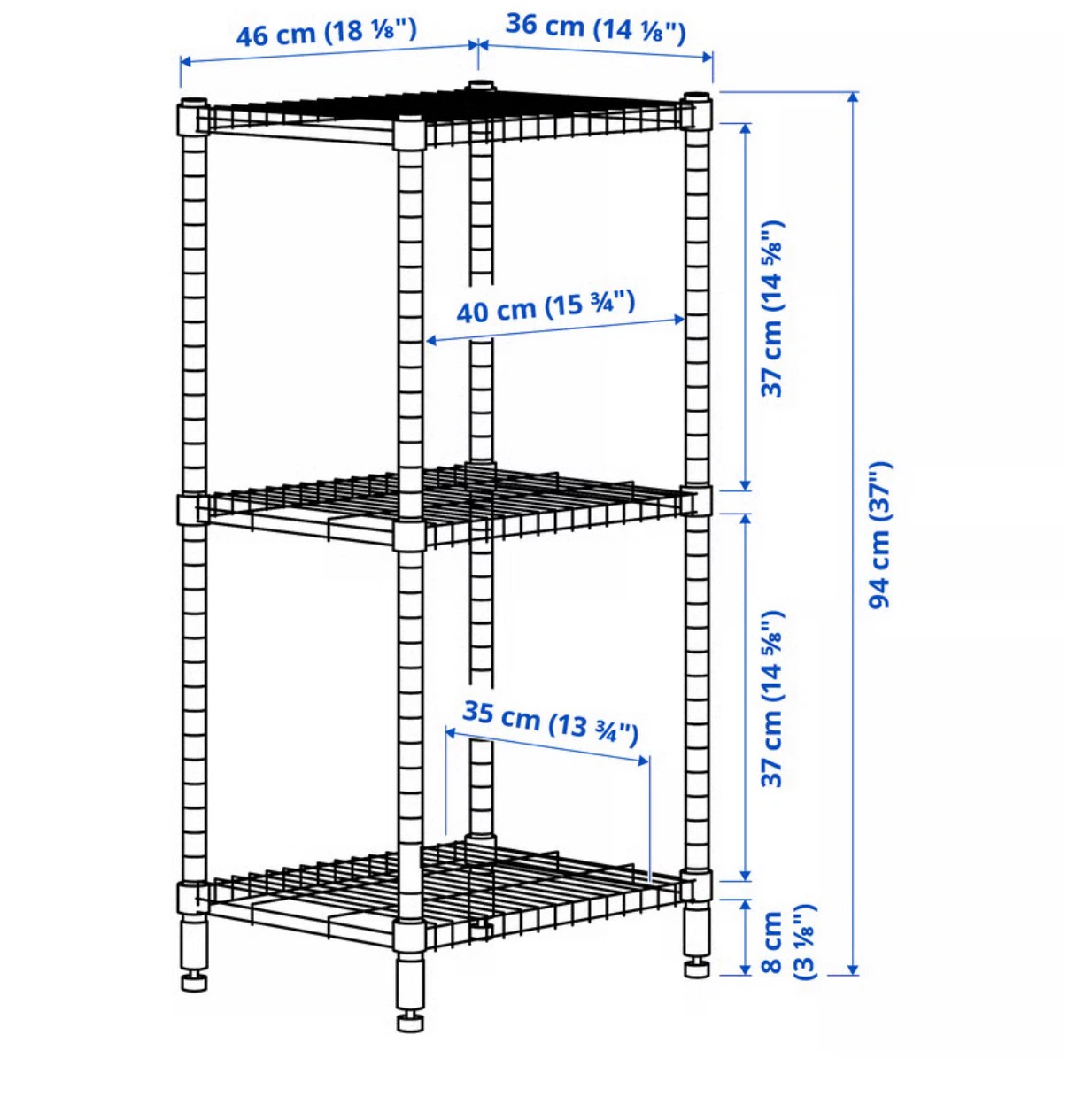 IKEA OMAR 3-Tier Shelving Unit - photo 3