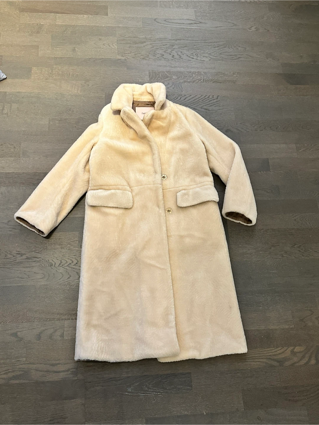 Furplay Cream Sheep Skin Fur Coat
