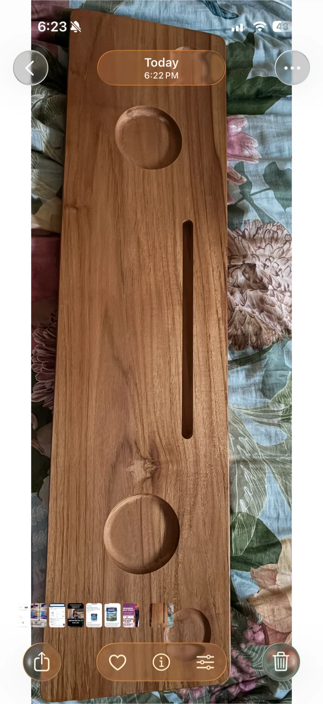 35" Teak Bathtub Tray