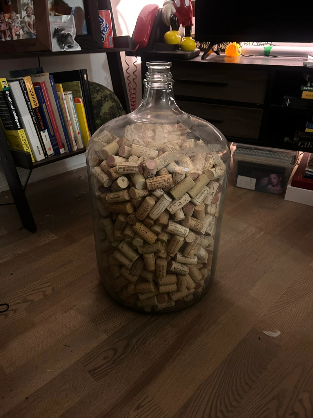 Large Glass Carboy Filled with Wine Corks