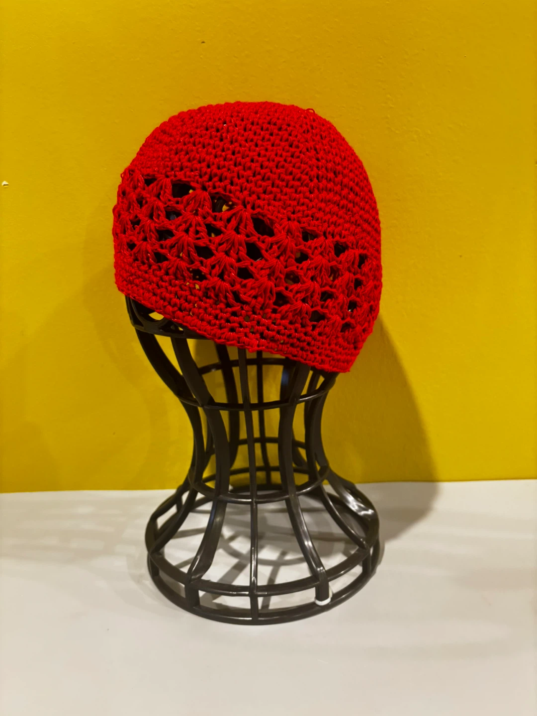 Red Crochet Beanie Hat - photo 2