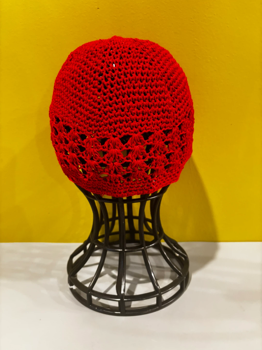 Red Crochet Beanie Hat - photo 3