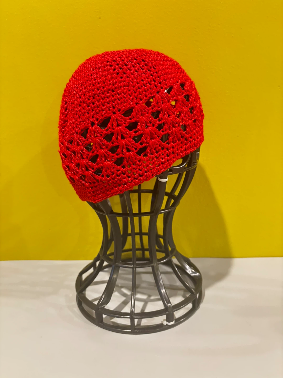 Red Crochet Beanie Hat - photo 4