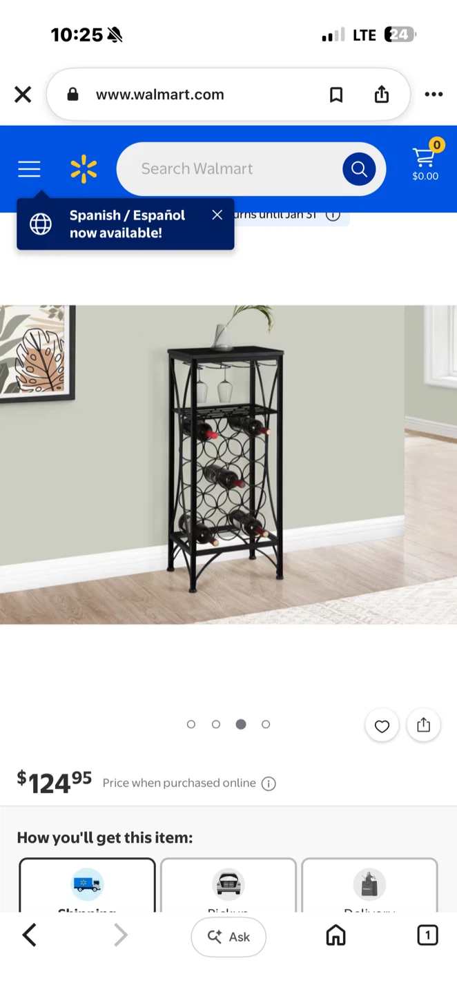Black Metal Wine Rack Stand