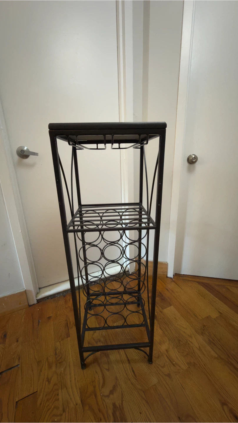 Black Metal Wine Rack Stand - photo 2