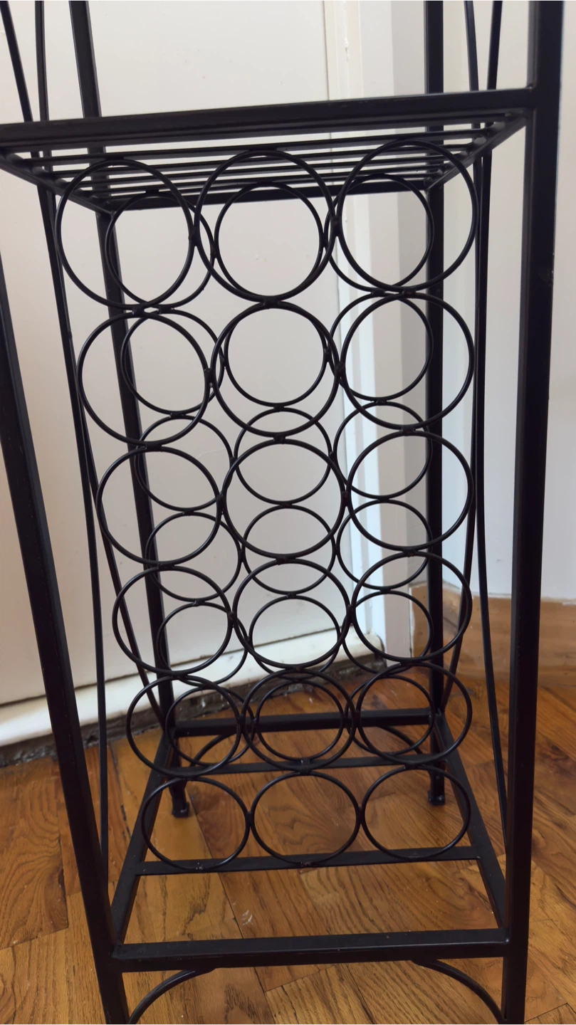 Black Metal Wine Rack Stand - photo 3