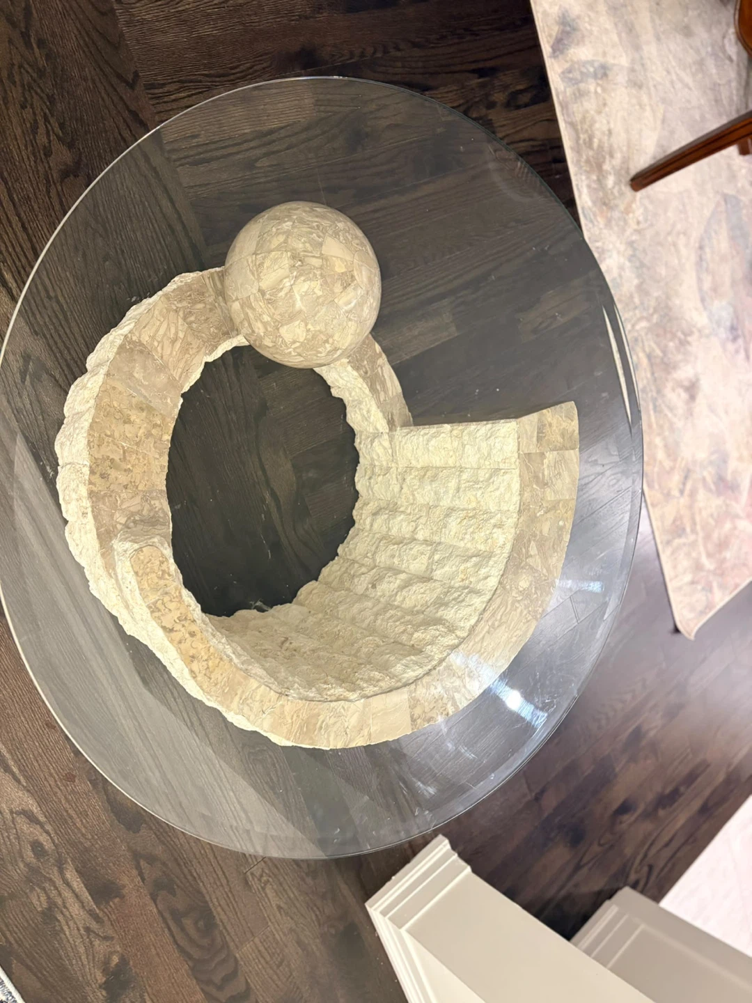 Stone and Glass Coffee Table