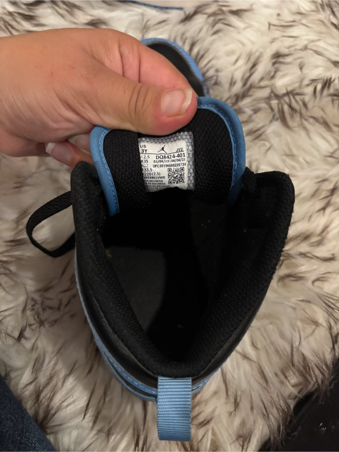 Air Jordan 1 Mid Blue Black Size 3Y