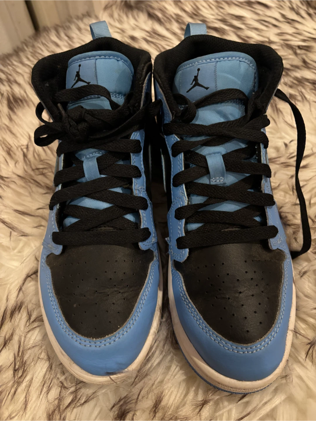 Air Jordan 1 Mid Blue Black Size 3Y - photo 2