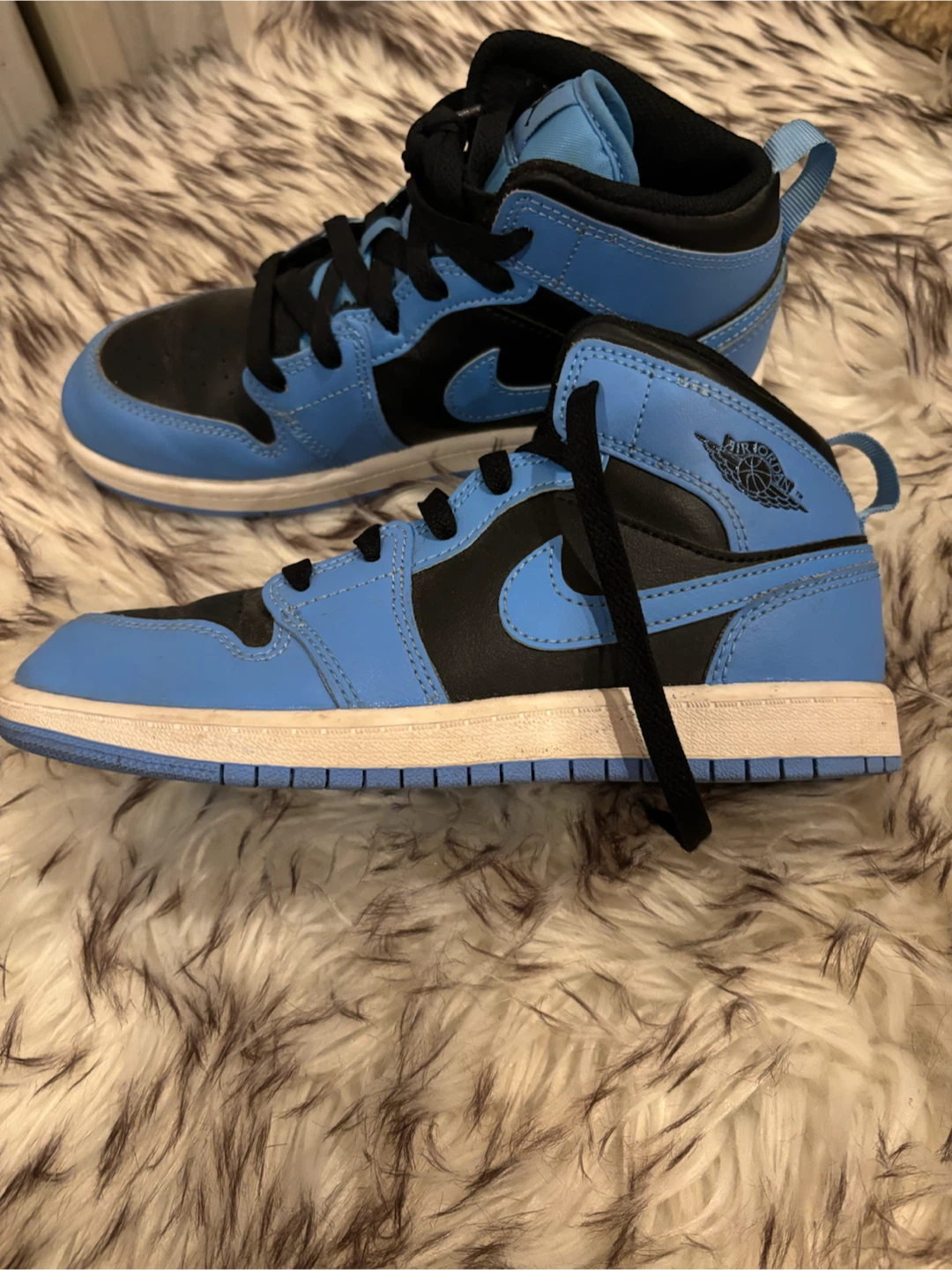 Air Jordan 1 Mid Blue Black Size 3Y - photo 3