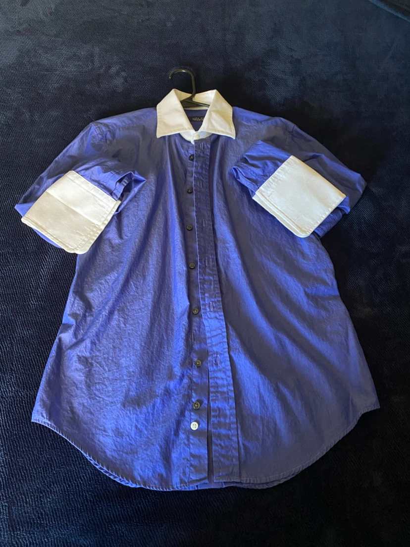 Zara Man Blue Dress Shirt w/ White Collar + Cuffs *** - photo 3