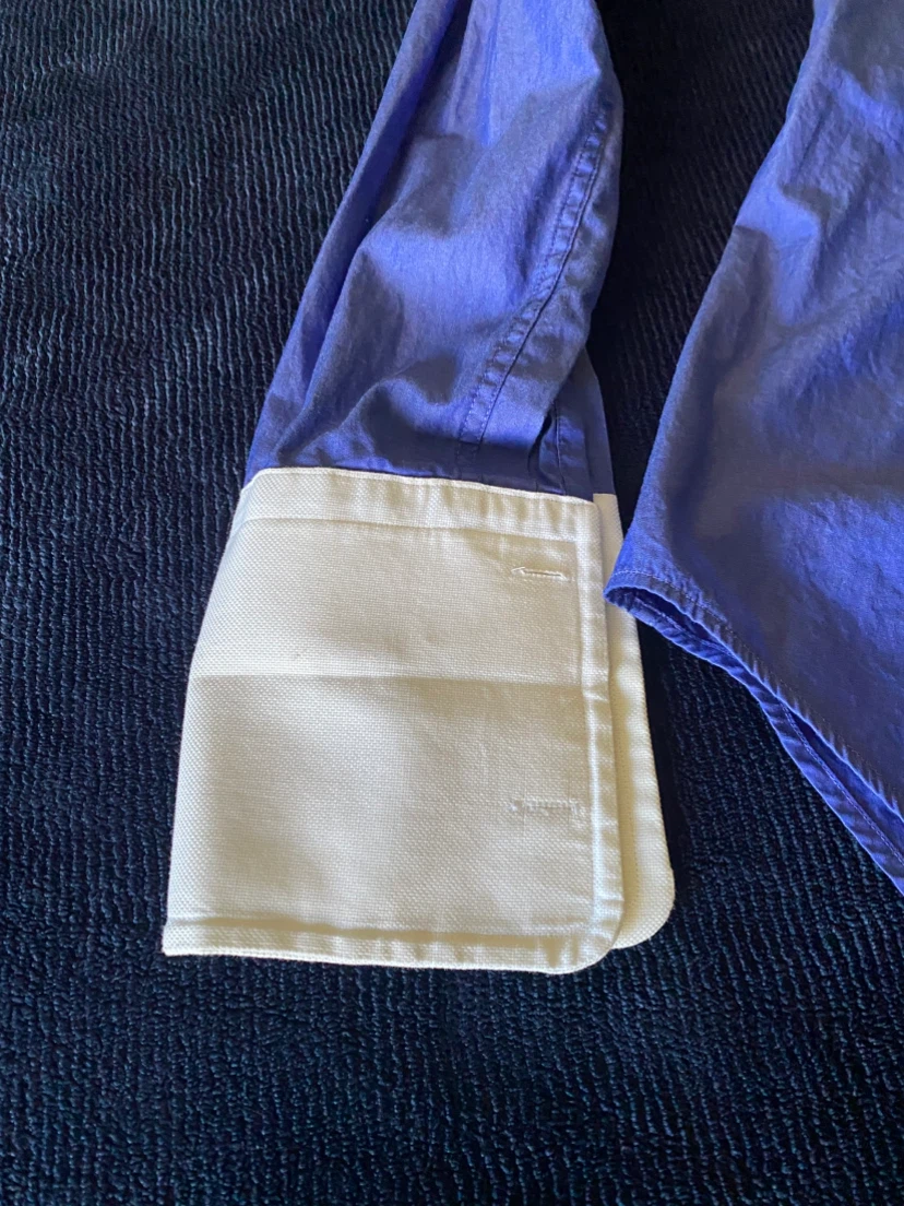 Zara Man Blue Dress Shirt w/ White Collar + Cuffs *** - photo 5
