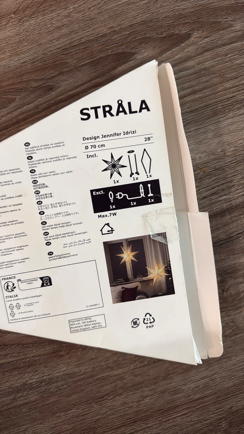 IKEA Strala Star Lamp Shade + light - photo 2