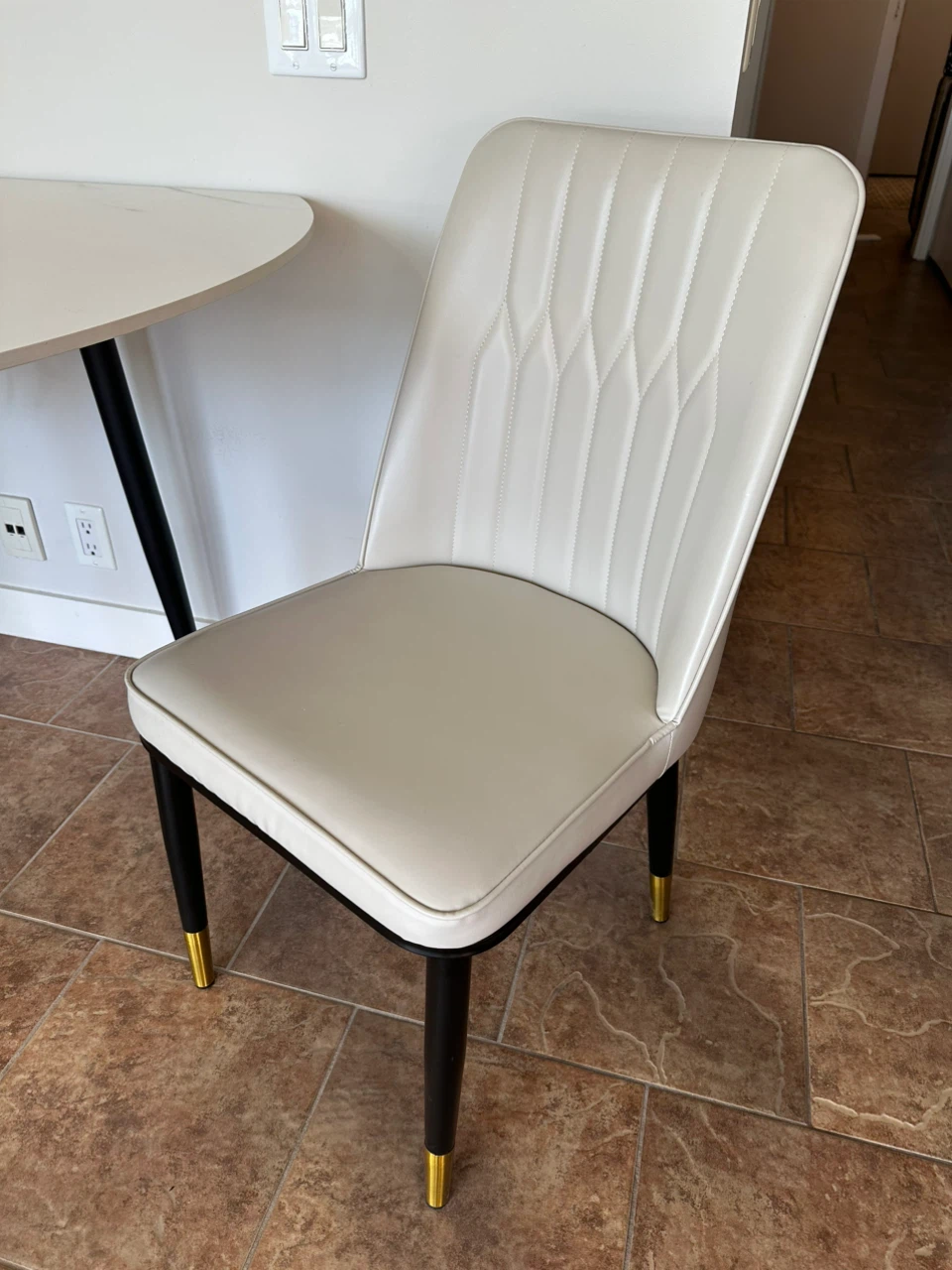 Modern Extendable Marble-Look Dining Table and Two Chairs - photo 5