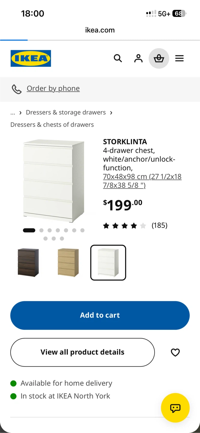 IKEA Storklinta 4-Drawer Chest - White - photo 2