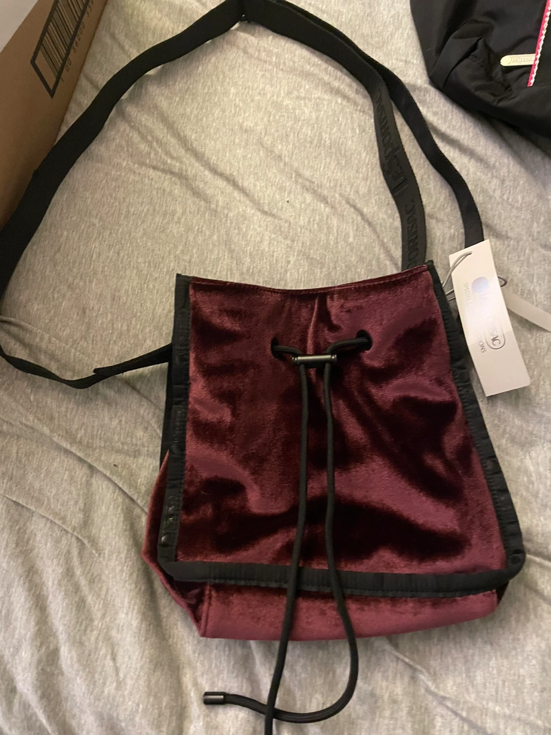 LeSportsac velvet bucket bag