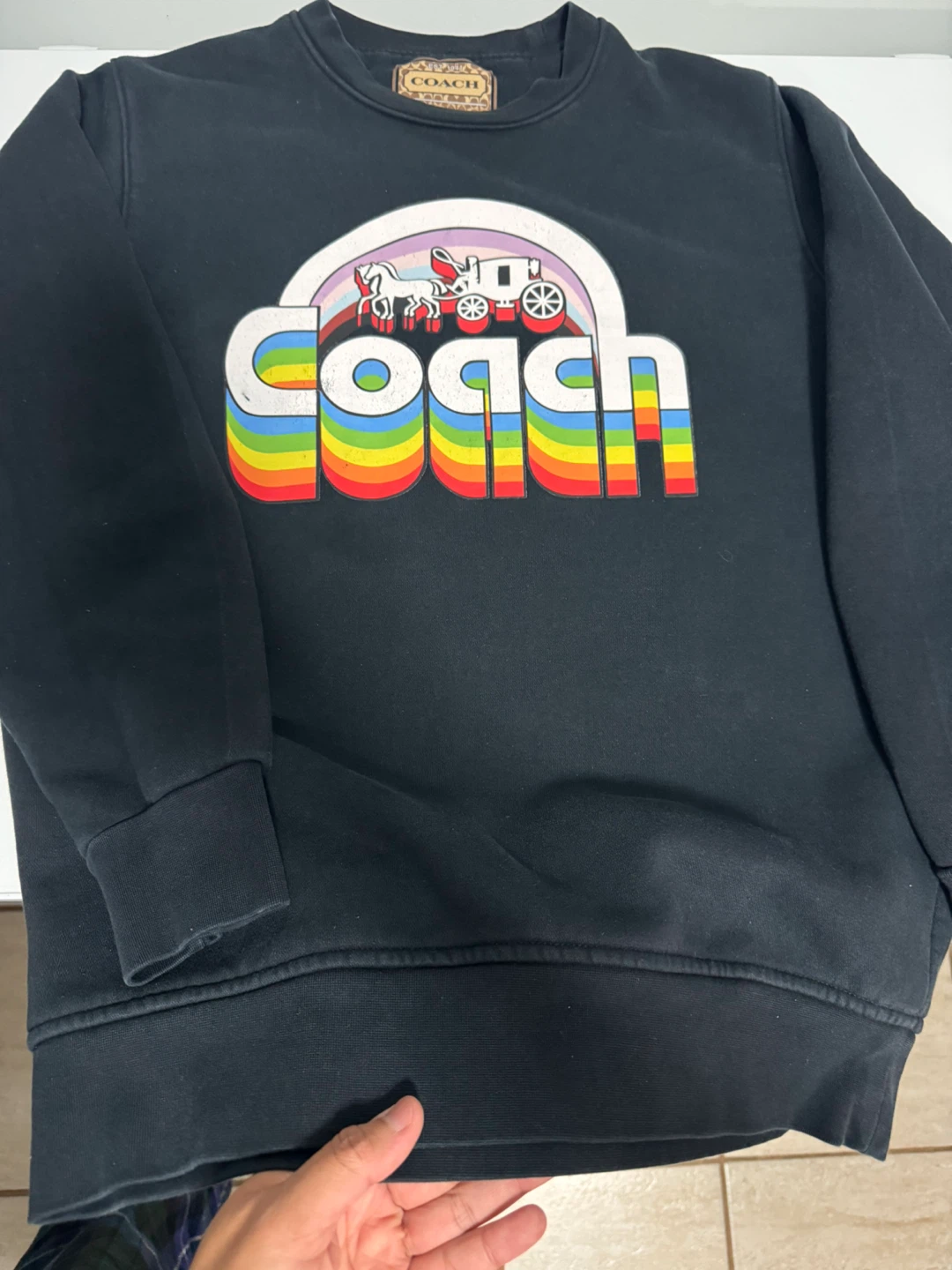 Vintage Coach Rainbow Logo Sweatshirt~Medium