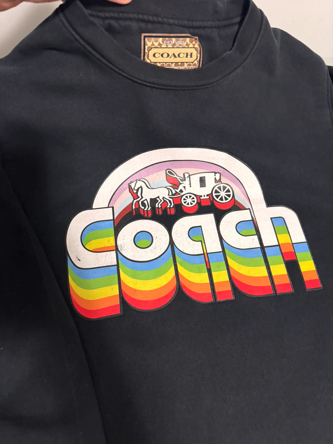 Vintage Coach Rainbow Logo Sweatshirt~Medium - photo 2