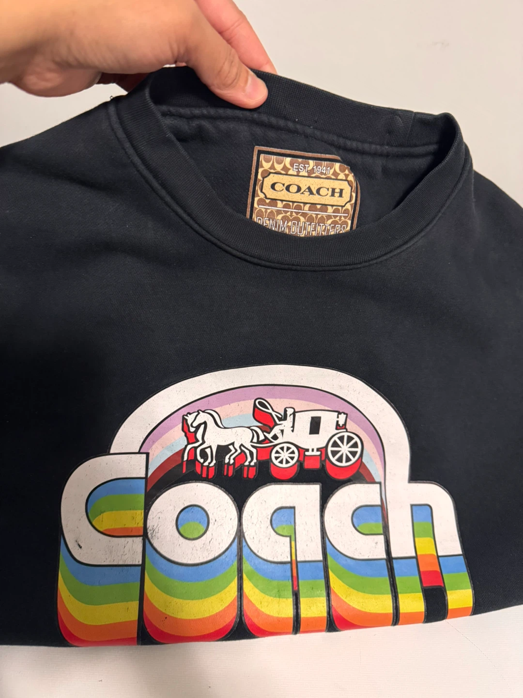 Vintage Coach Rainbow Logo Sweatshirt~Medium - photo 5