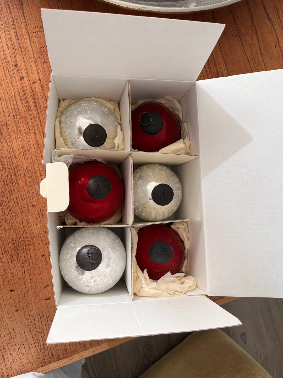 Pottery Barn Crackle Glass Christmas Ornaments