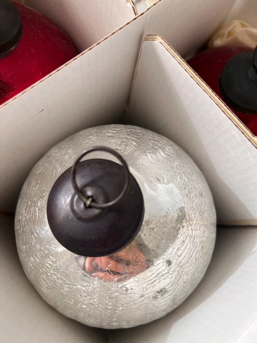 Pottery Barn Crackle Glass Christmas Ornaments - photo 2