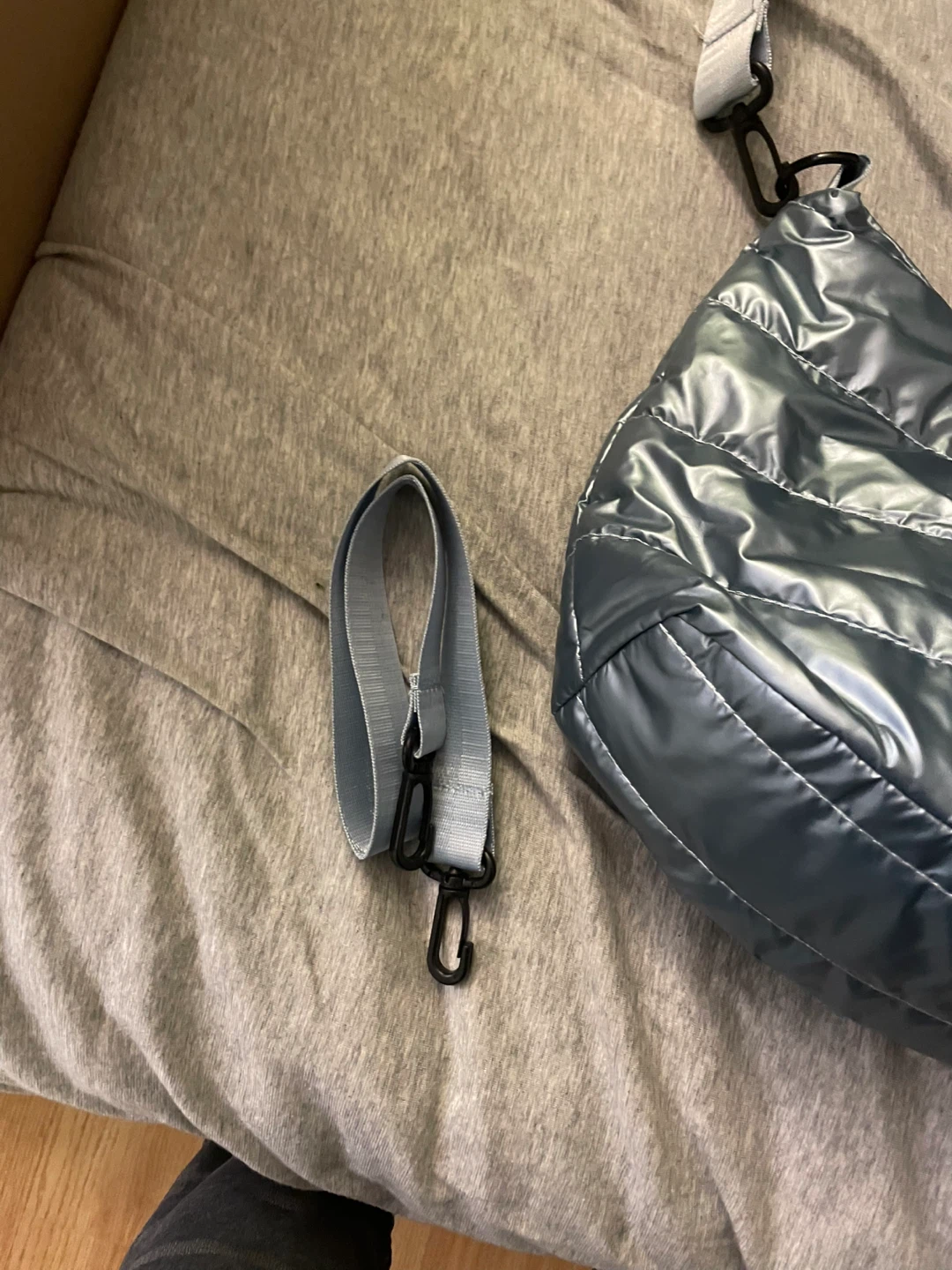 Metallic Blue Puffer Shoulder Bag - photo 2