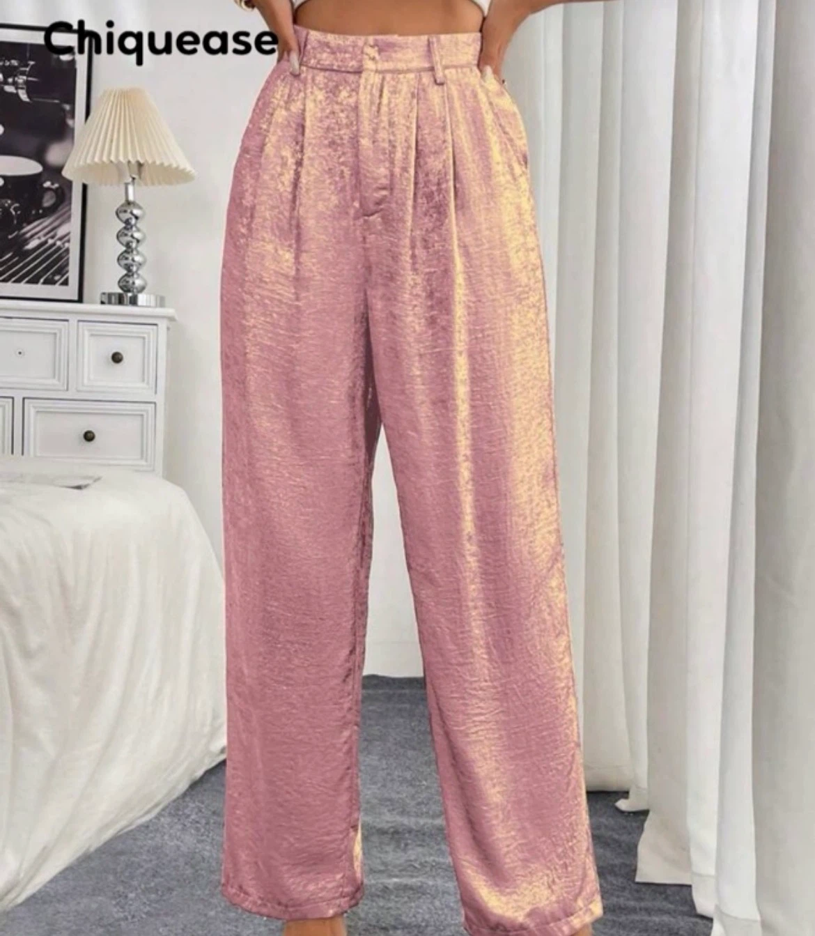 Pink metallic Pants NEW