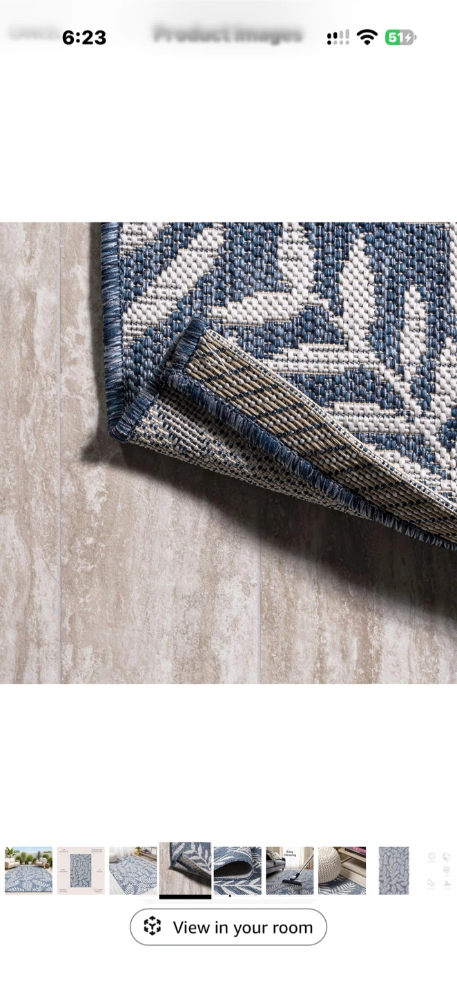 JONATHAN Y Palm Frond Indoor Outdoor Rug 7'9" x 10' - photo 3