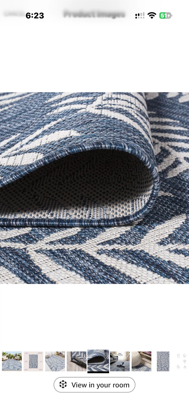 JONATHAN Y Palm Frond Indoor Outdoor Rug 7'9" x 10' - photo 4