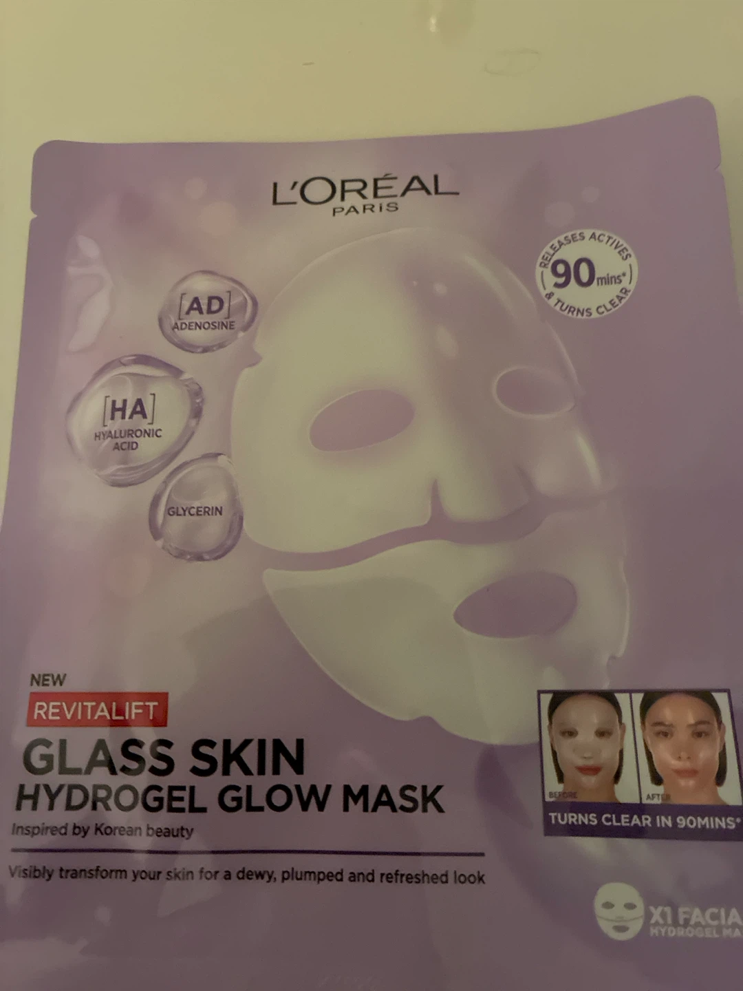 L'Oréal Revitalift Glass Skin Hydrogel Glow Mask